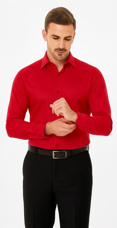 Rossi Man RS1 Red Dress Shirt for Men