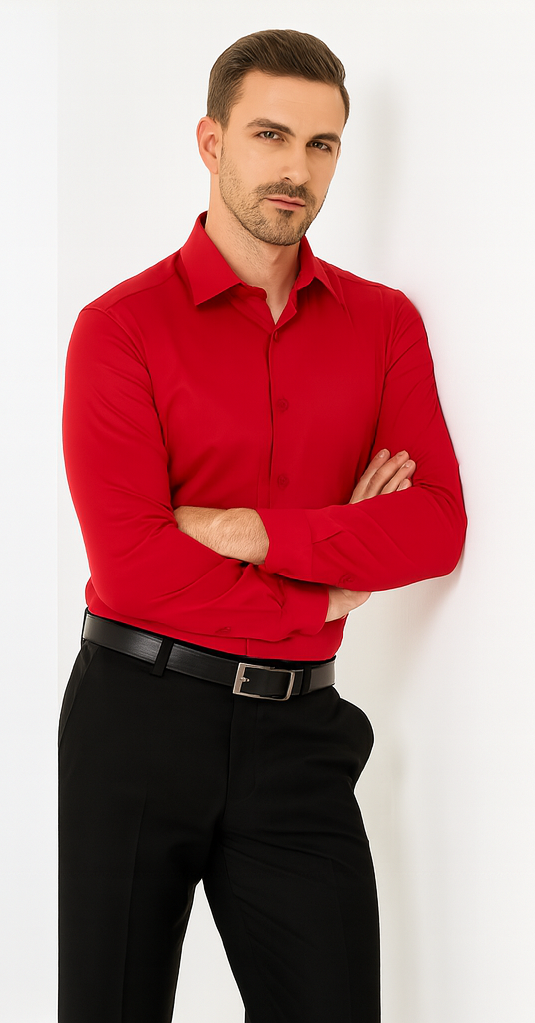 Rossi Man RS1 Red Dress Shirt for Men