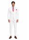 Rossi Man Slim Fit 3-Piece White Suit â€“ Peak Lapel, Double-Breasted Vest & Flat Front Pants
