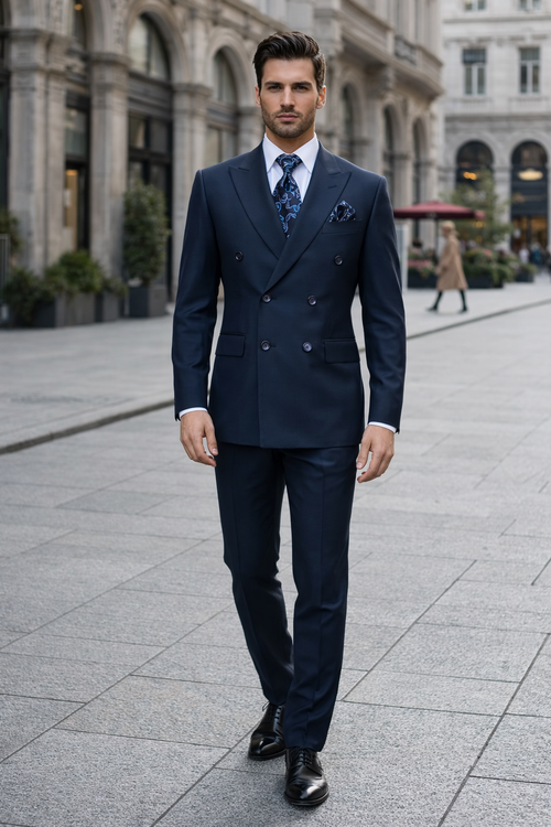 Rossiman Men's Blue Slim Fit Suit â€“ Modern Tailored Formalwear