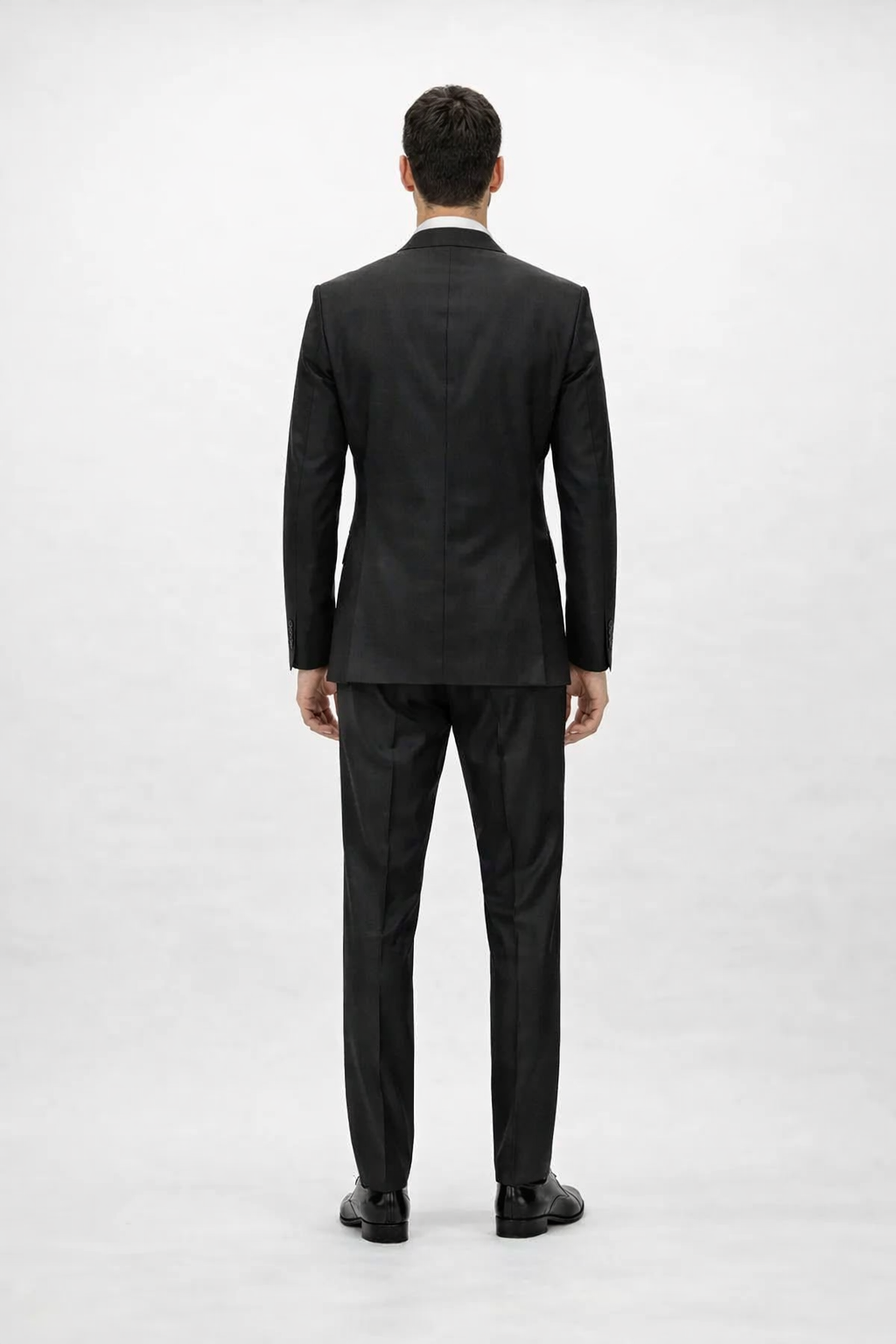 Rossiman Black Suit for Men â€“ Classic 1-Button Peak Lapel Jacket & Double-Breasted Vest