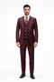 Rossiman Burgundy Suit for Men â€“ Peak Lapel 1-Button Jacket & Double-Breasted Vest