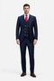 Rossiman Navy Blue Suit for Men â€“ Classic 1-Button Peak Lapel Jacket & Double-Breasted Vest