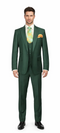 Rossiman Hunter Green Slim Fit Men's Suit â€“ 3-Piece Vested Set with Flat Front Trousers