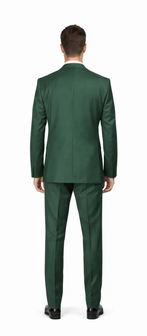 Rossiman Hunter Green Slim Fit Men's Suit â€“ 3-Piece Vested Set with Flat Front Trousers