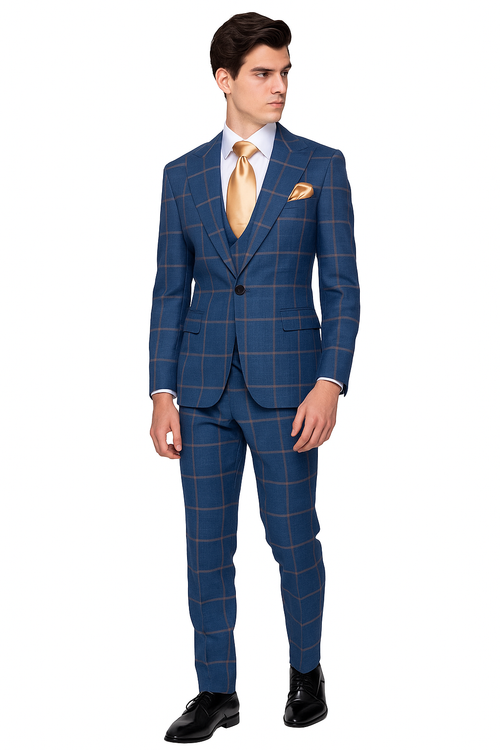 Rossi Man Max RM1840 â€“ Slim Fit 3-Piece Formal Suit for Men