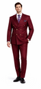 Rossiman Men's Burgundy Slim Fit Formal Suit â€“ Modern Double-Breasted Jacket