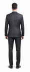 Rossiman Men's Dark Gray Slim Fit Suit â€“ 3-Piece Vested Set with Flat Front Pants