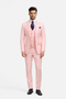 Rossiman Men's Pink Suit â€“ 1-Button Peak Lapel Jacket & Double-Breasted Vest