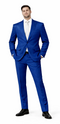 Rossiman Menâ€™s Royal Blue Glossy Sateen Suit â€“ Bold & Refined Look