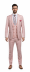 Rossiman Men's Slim Fit Pink Suit â€“ Elegant Double-Breasted Vest & Tailored Flat Front Pants