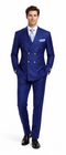 Rossiman Men's Slim Fit Royal Blue Suit â€“ Double-Breasted Elegance