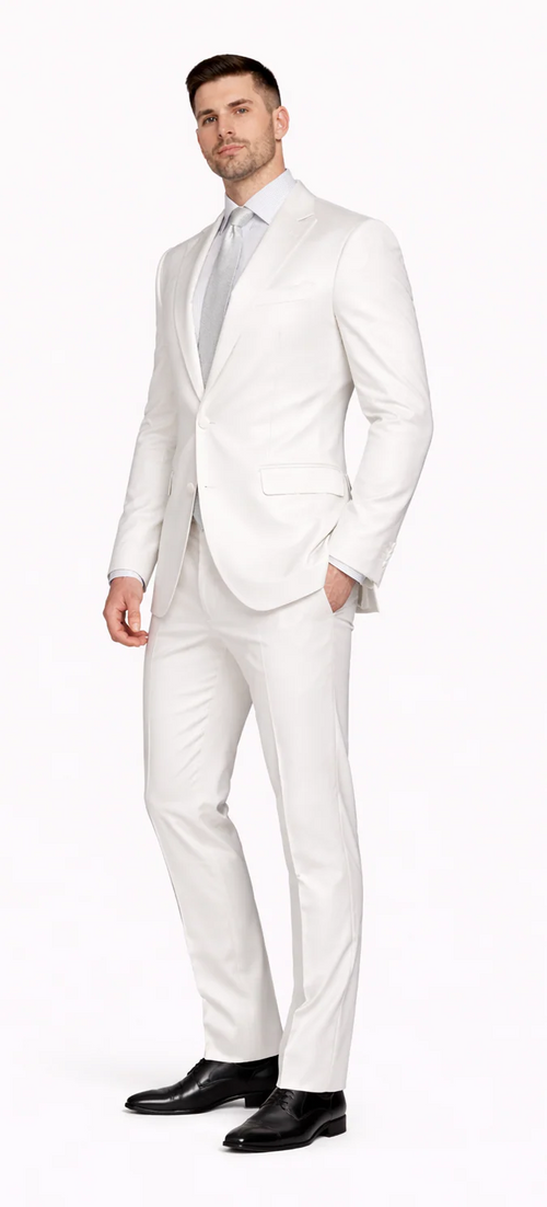 Rossiman Mens Royal Blue Glossy Sateen Suit Bold & Refined Look