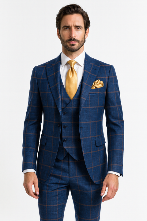 Rossi Man Max RM1840 â€“ Slim Fit 3-Piece Formal Suit for Men