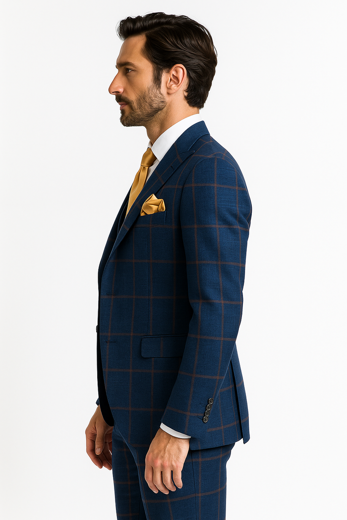Rossi Man Max RM1840 Slim Fit 3-Piece Formal Suit for Men