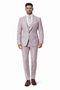 Rossiman Sharkskin Gray Plaid Suit â€“ Double-Breasted Windowpane Suit for Men