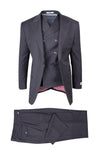 Tiglio Italian Suit - Real Wool Fabric Super 150's San Giovesse Gray, Wide Leg Suit & Vest in Color Gray