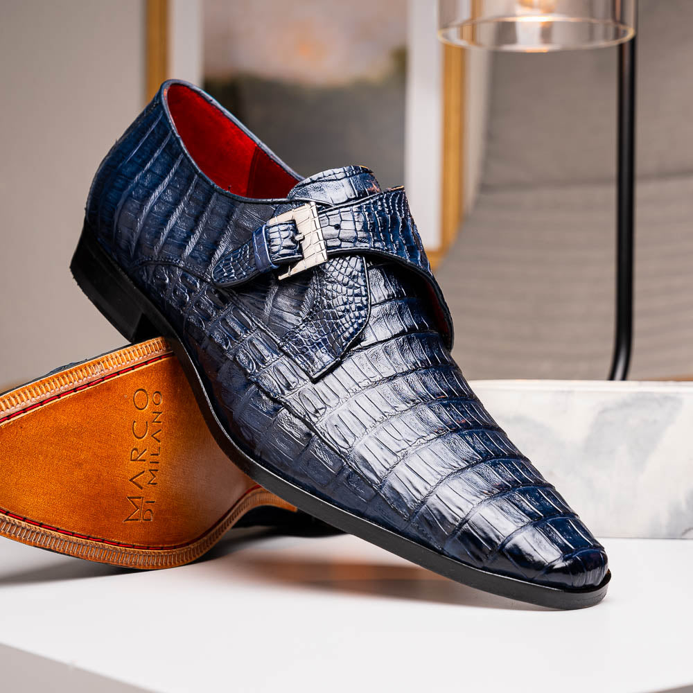 Marco Di Milano Rovigo: Stained Navy Leather Dress Shoe