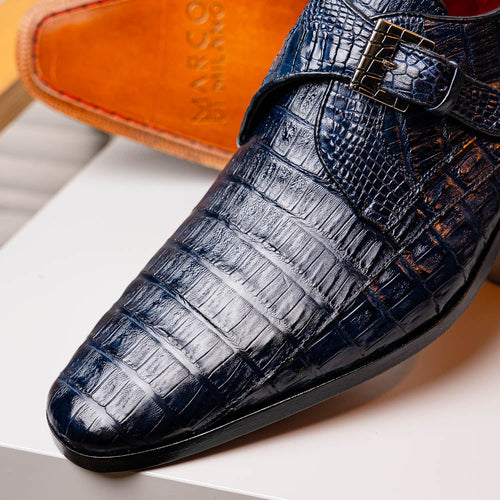 Marco Di Milano Rovigo: Stained Navy Leather Dress Shoe