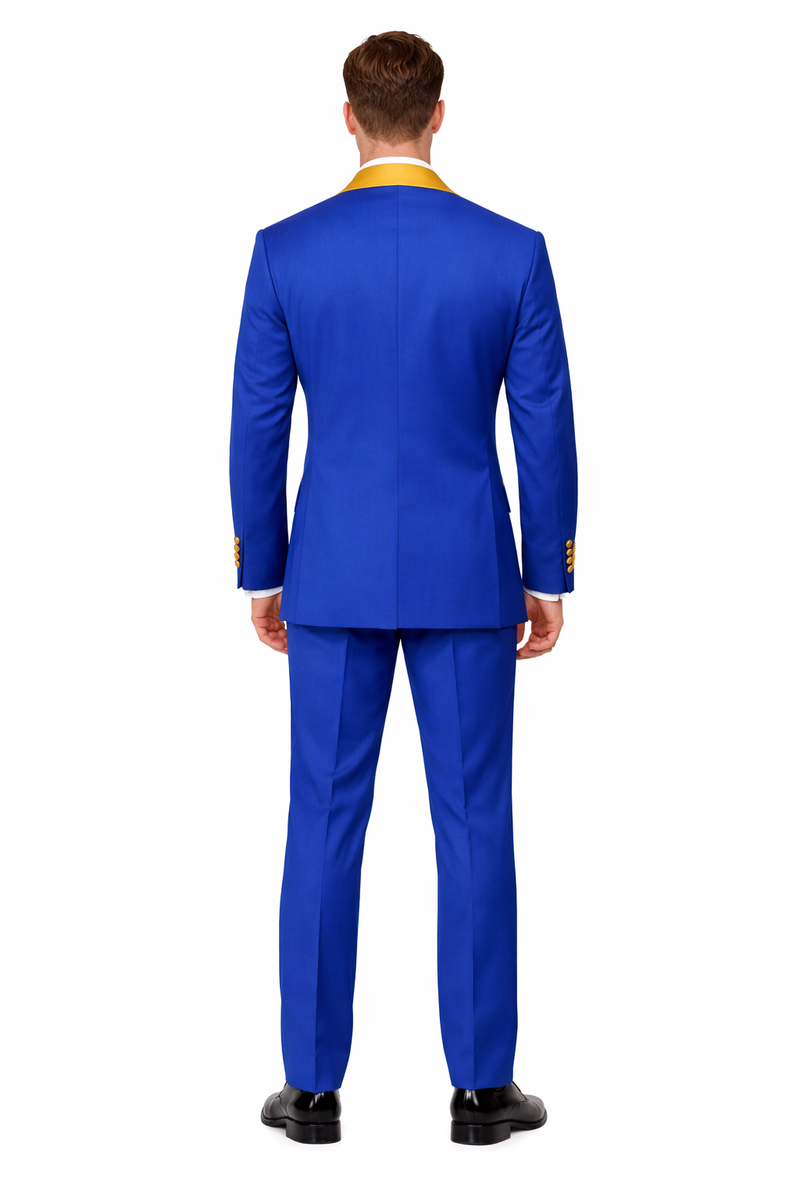 Royal Blue and Gold Tuxedo