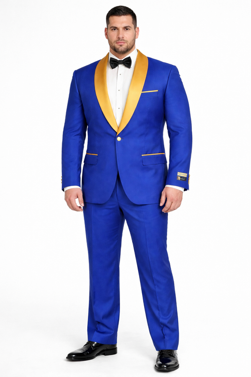 Royal Blue and Gold Tuxedo