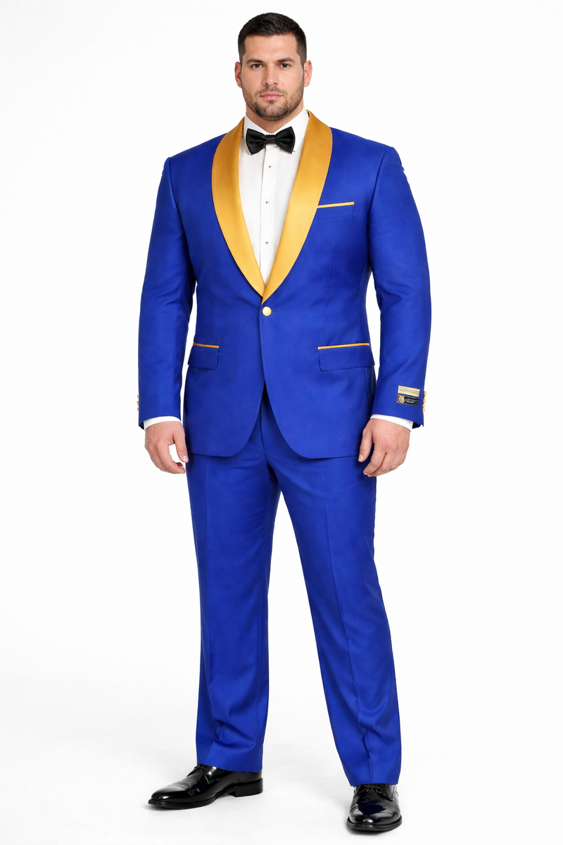 Royal Blue and Gold Tuxedo