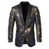 Royal blue and gold tuxedo jacket - AlbertoNardoniStore