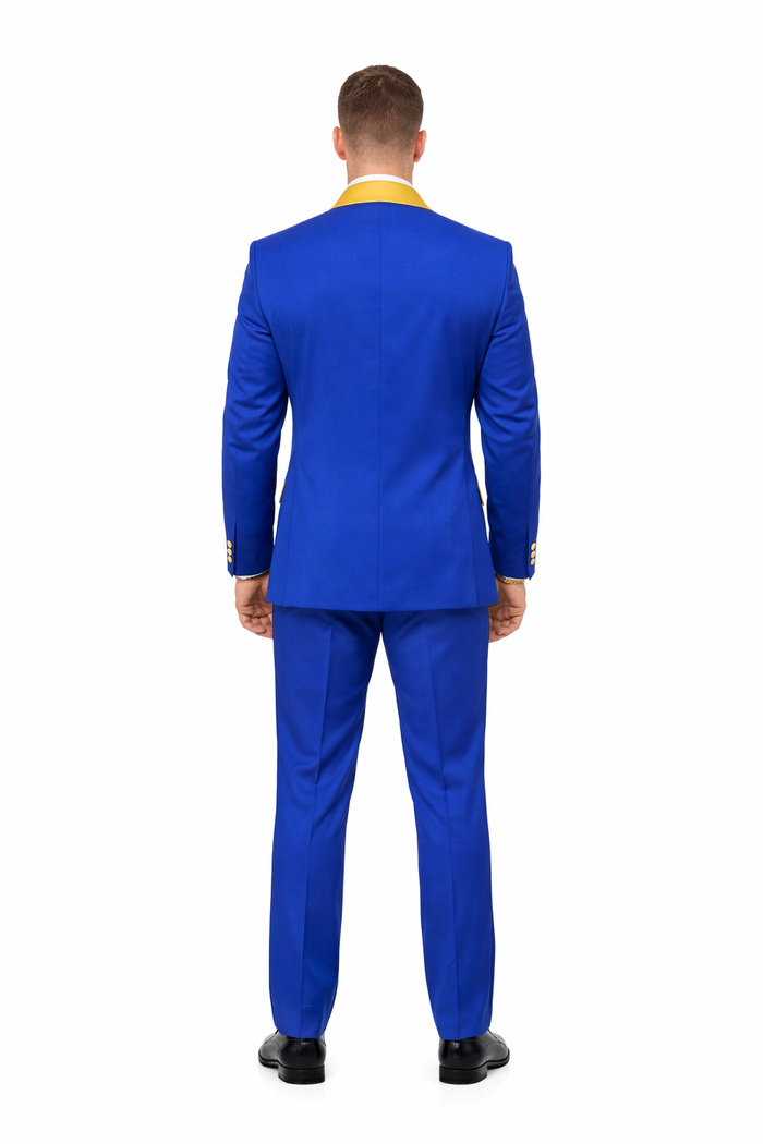 Royal Blue and Gold Suits with Bow Tie