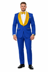 Royal Blue and Gold Tuxedo Suit With Bowtie