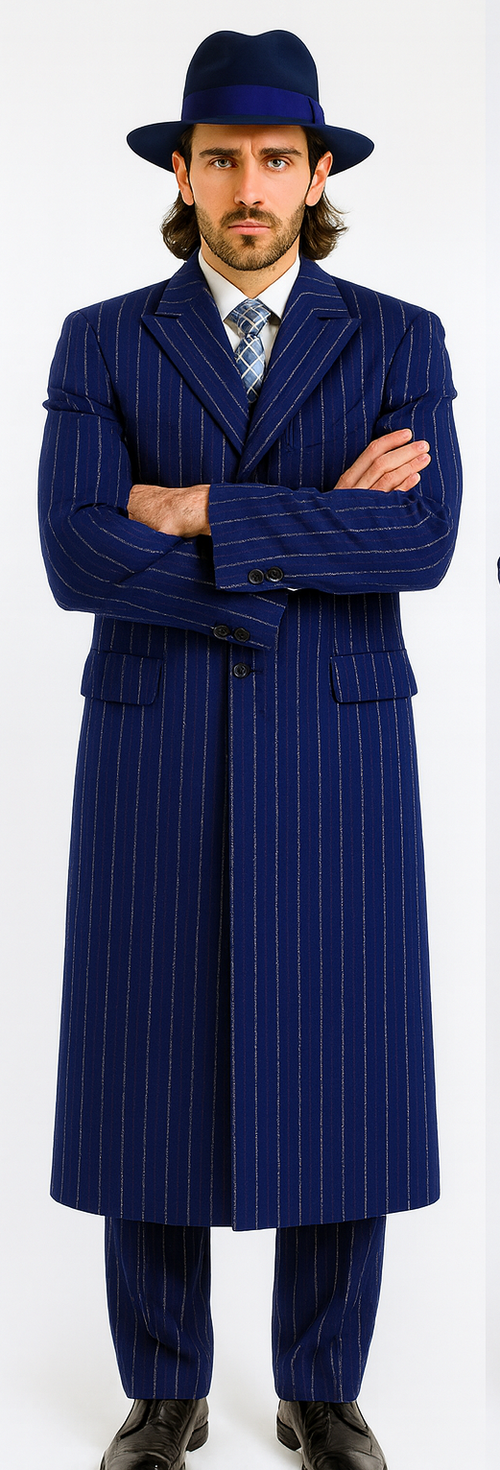 Royal Blue Pinstripe Zoot Suit - 1920's Suit - Gangster Suit