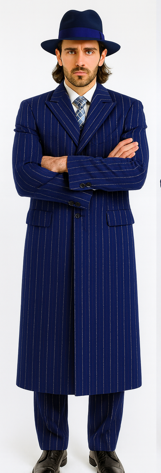 Royal Blue Pinstripe Zoot Suit - 1920's Suit - Gangster Suit