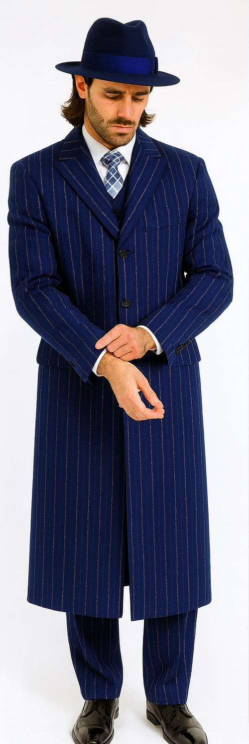 Royal Blue Pinstripe Zoot Suit - 1920's Suit - Gangster Suit