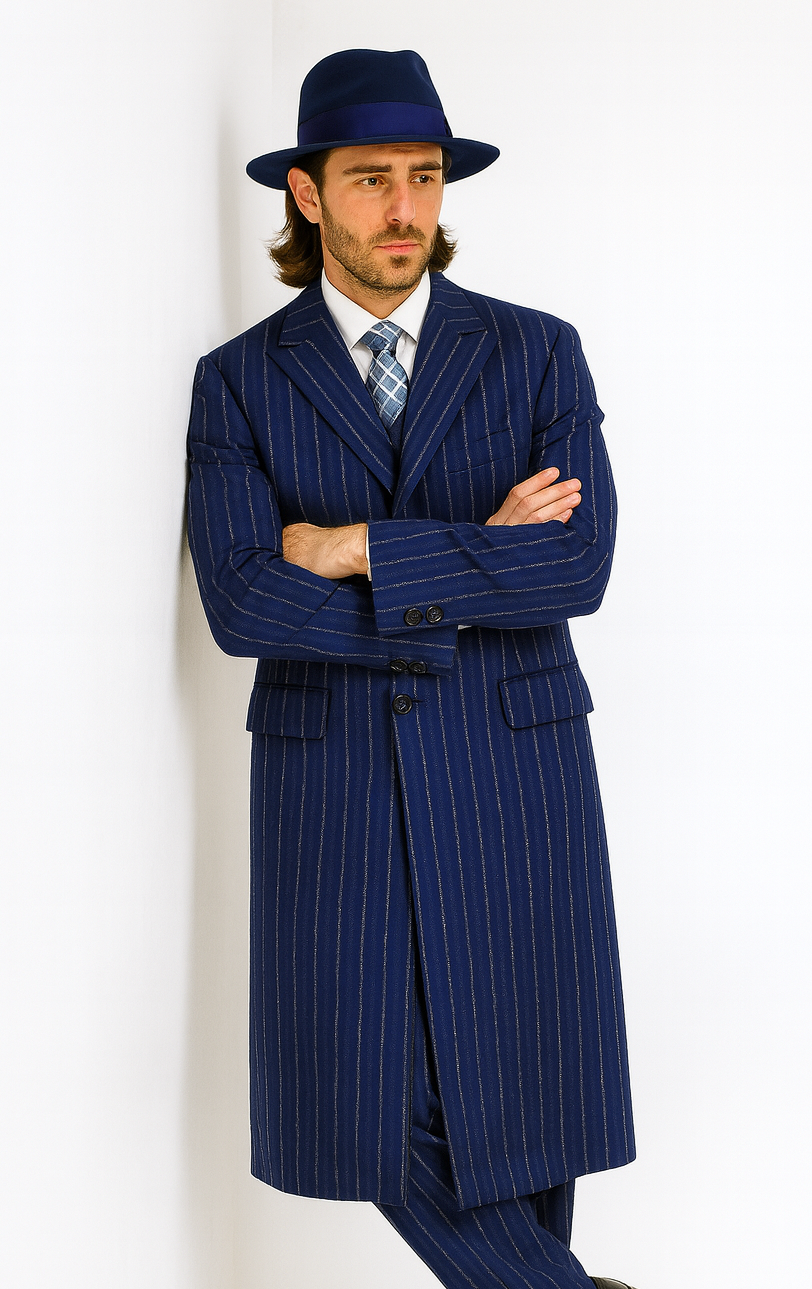 Royal Blue Pinstripe Zoot Suit - 1920's Suit - Gangster Suit