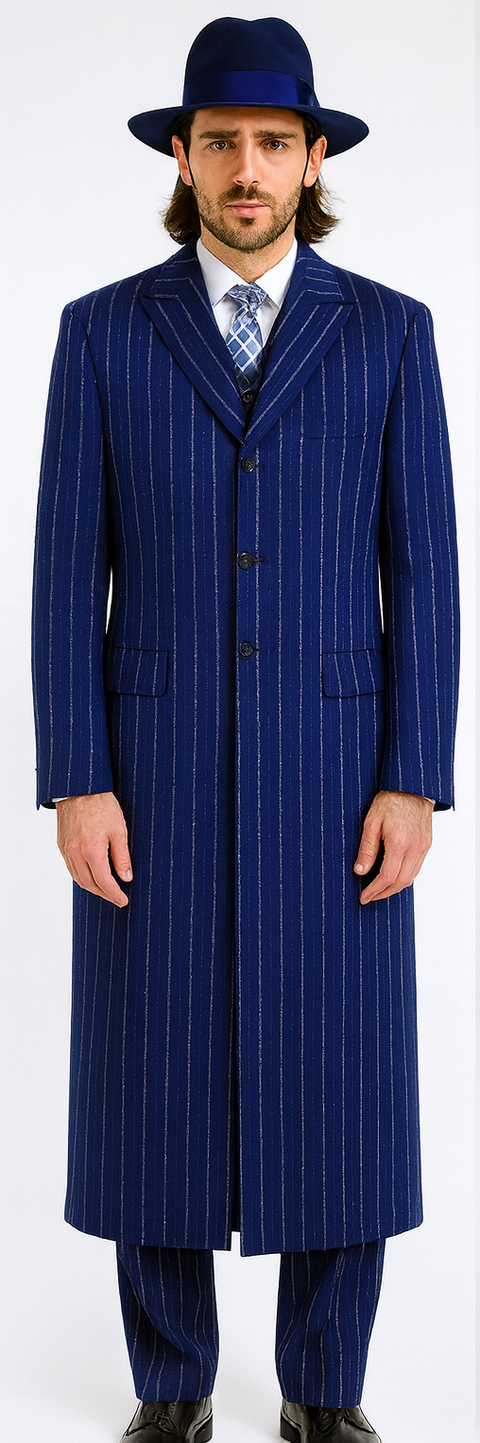 Royal Blue Pinstripe Zoot Suit - 1920's Suit - Gangster Suit