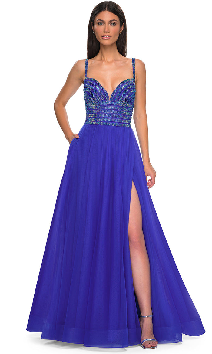 La Femme 32714 Rhinestone Embellished Sleeveless Prom Gown