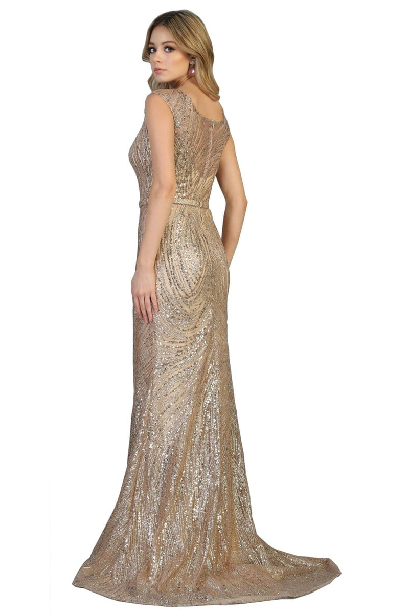 Royal Queen RQ7810 Glitter Sequins Scoop Neck Special Occasion Gown-New Collection