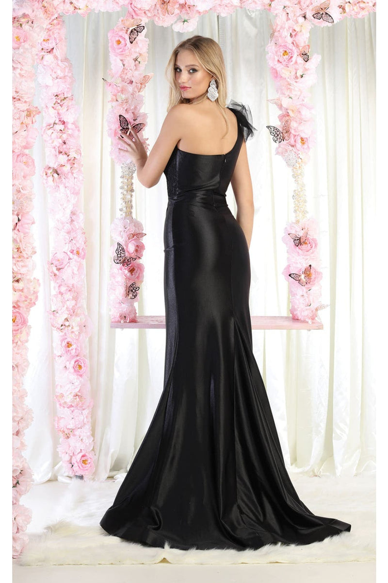 One Shoulder Formal Evening Dress Pleated Long Mermaid Prom Gown-New Collection