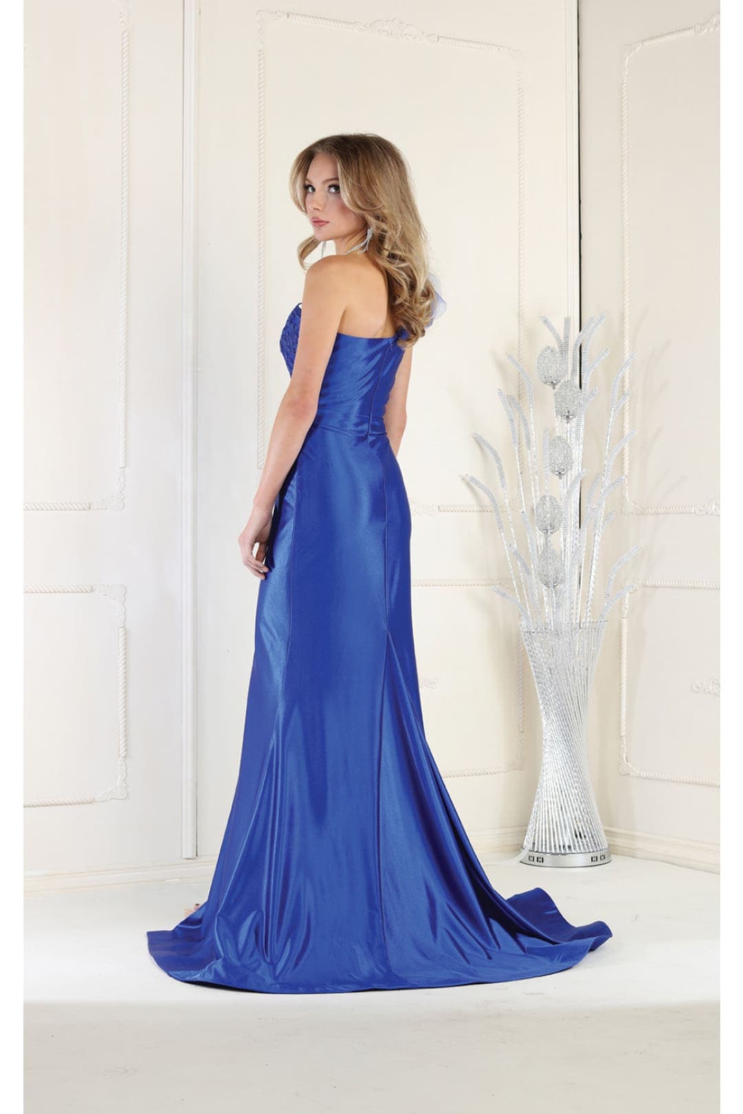 One Shoulder Formal Evening Dress Pleated Long Mermaid Prom Gown-New Collection