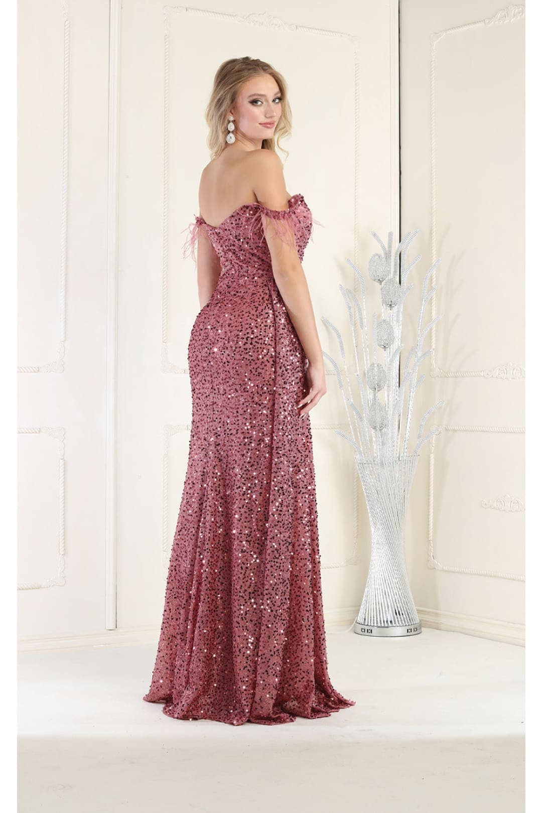 Royal Queen RQ7988 Off The Shoulder Sequin Formal Prom Dress