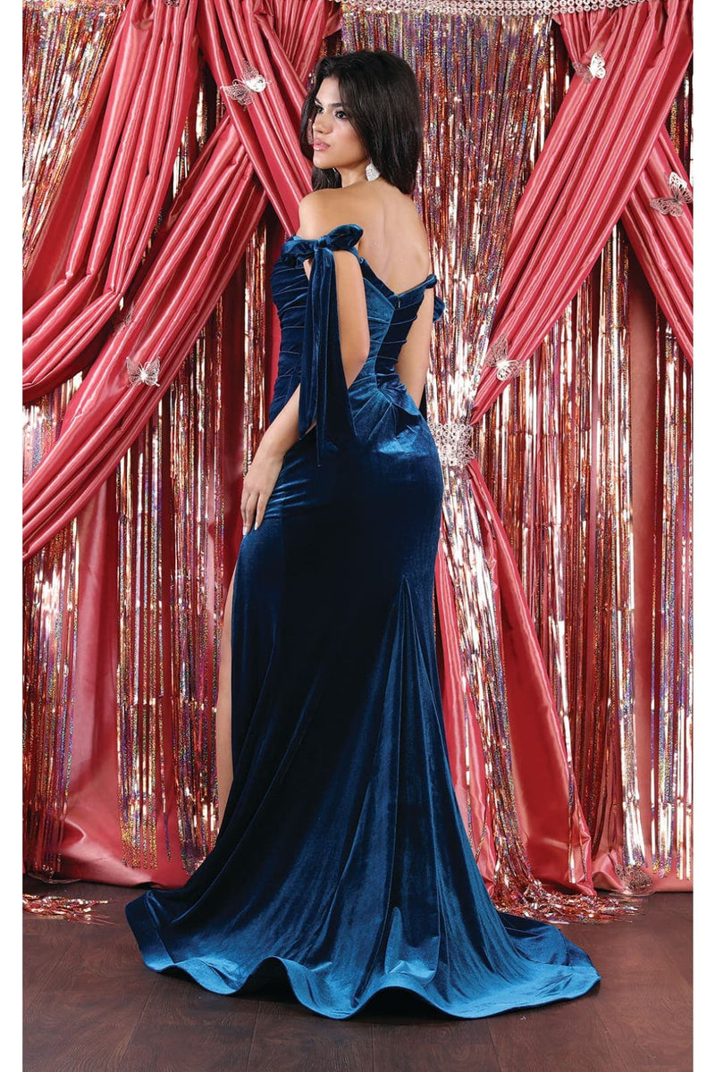Royal Queen RQ7994 Off The Shoulder Velvet Prom Gown