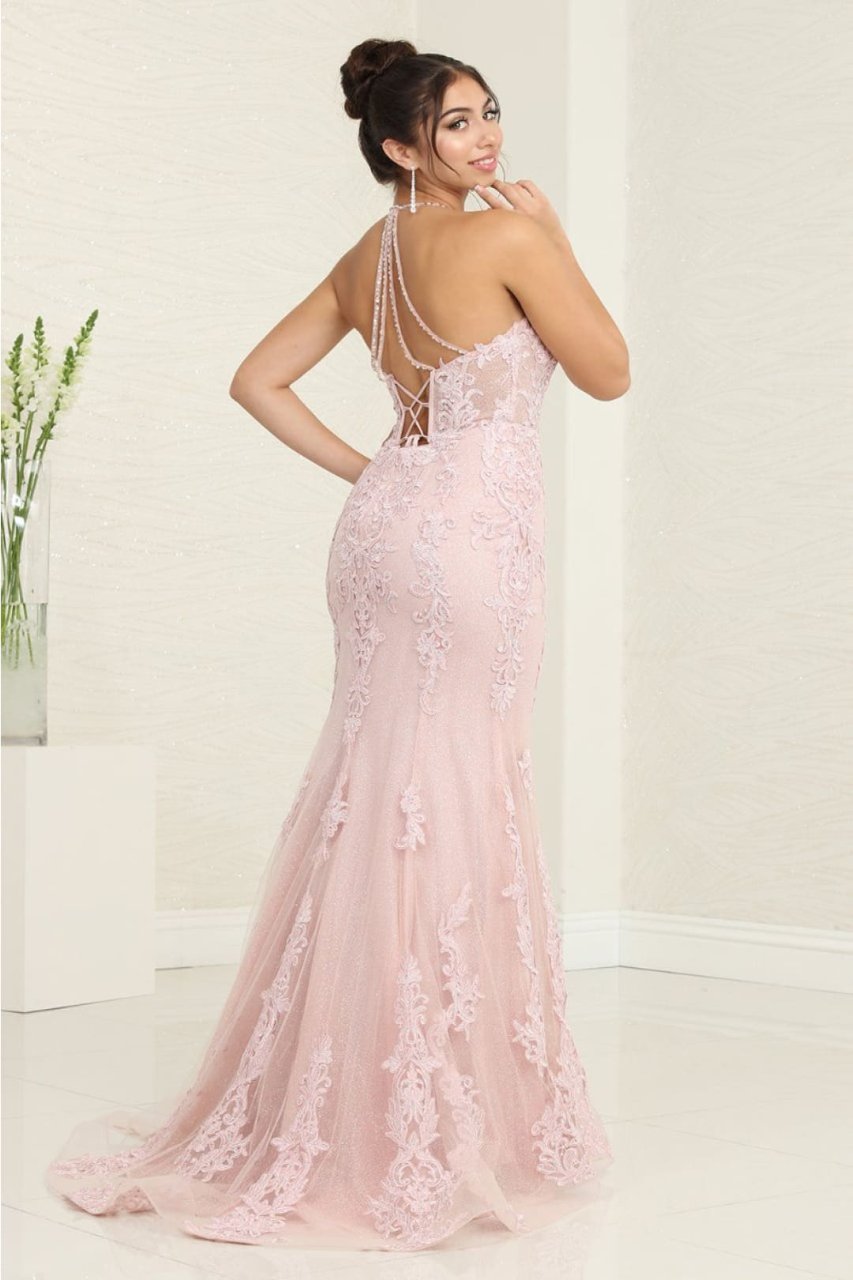 Sleeveless Glitter Mermaid Gala Gown