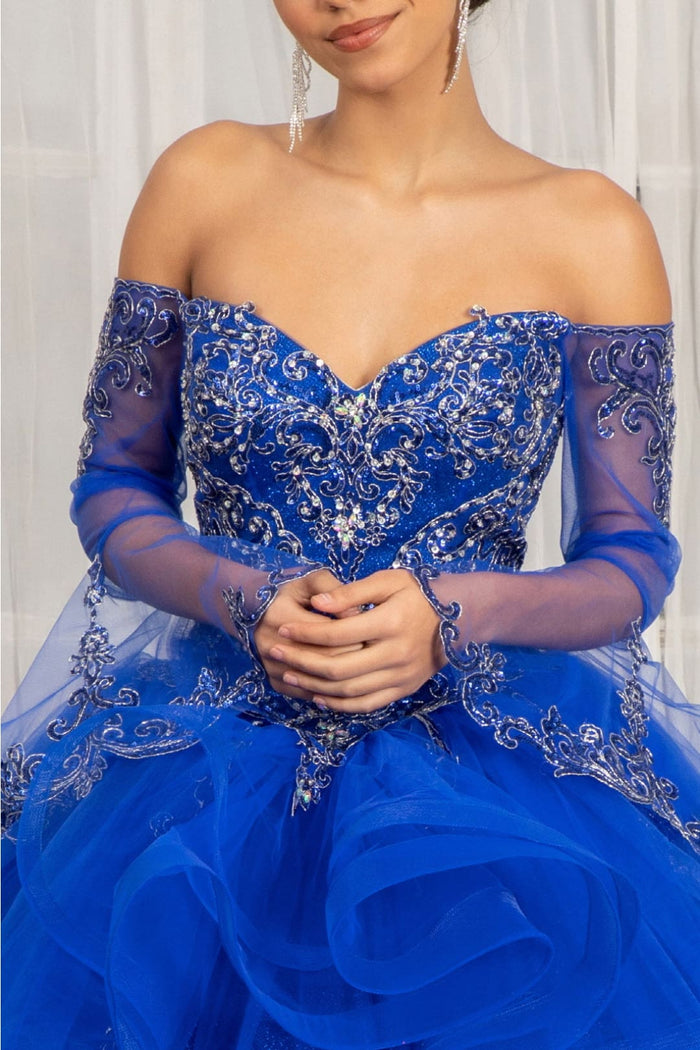 Ruffled Bell Sleeve Ball Gown by Elizabeth KGL1976