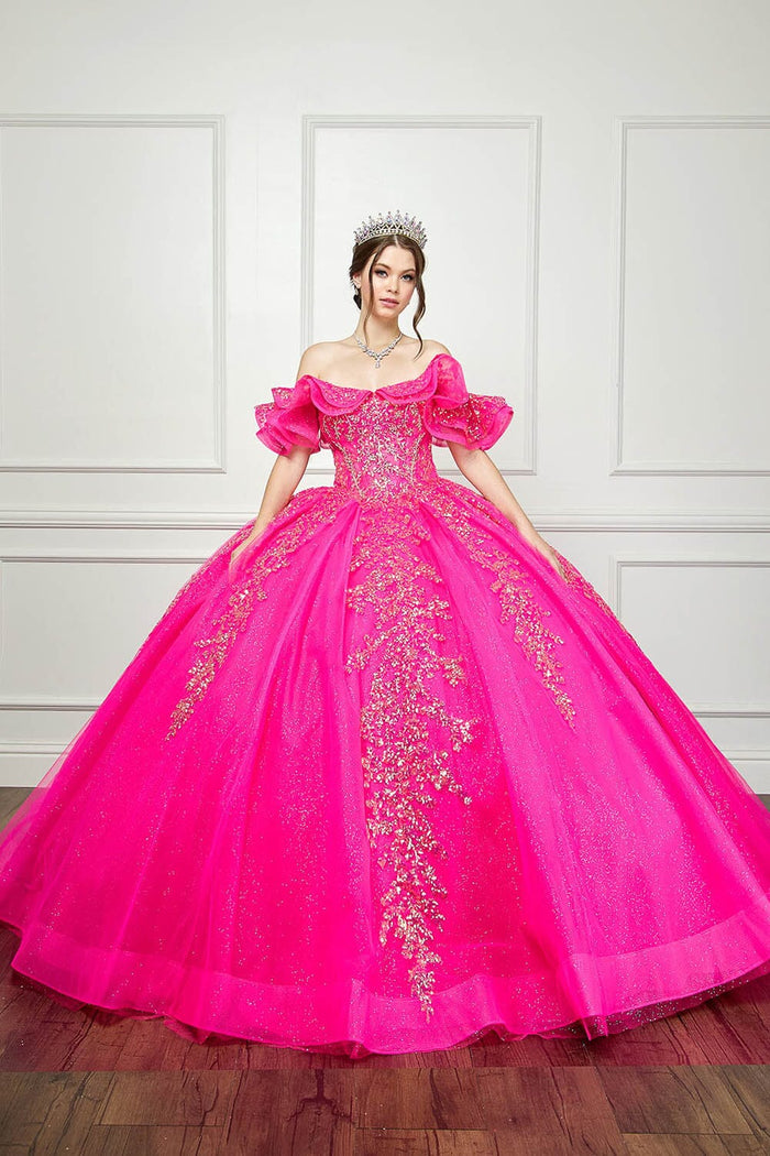 Ruffled Off Shoulder Corset Ball Gown by Bella Princess PQ1042