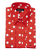 Mens Fashion Polka Dot Dress Shirt – Red White Cotton French Cuff Design