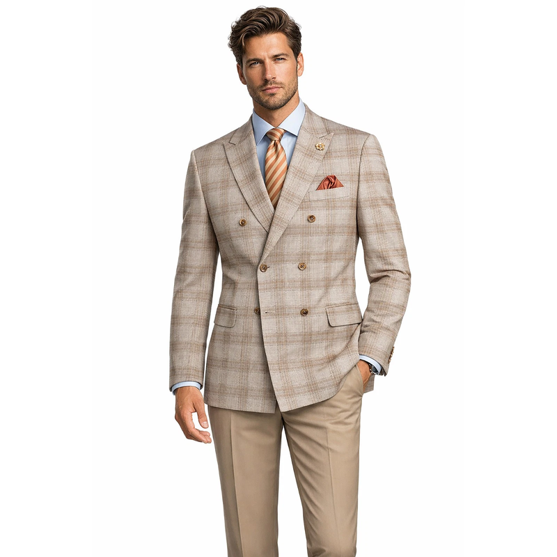 Men Regular-Fit Windowpane Blazer Jacket