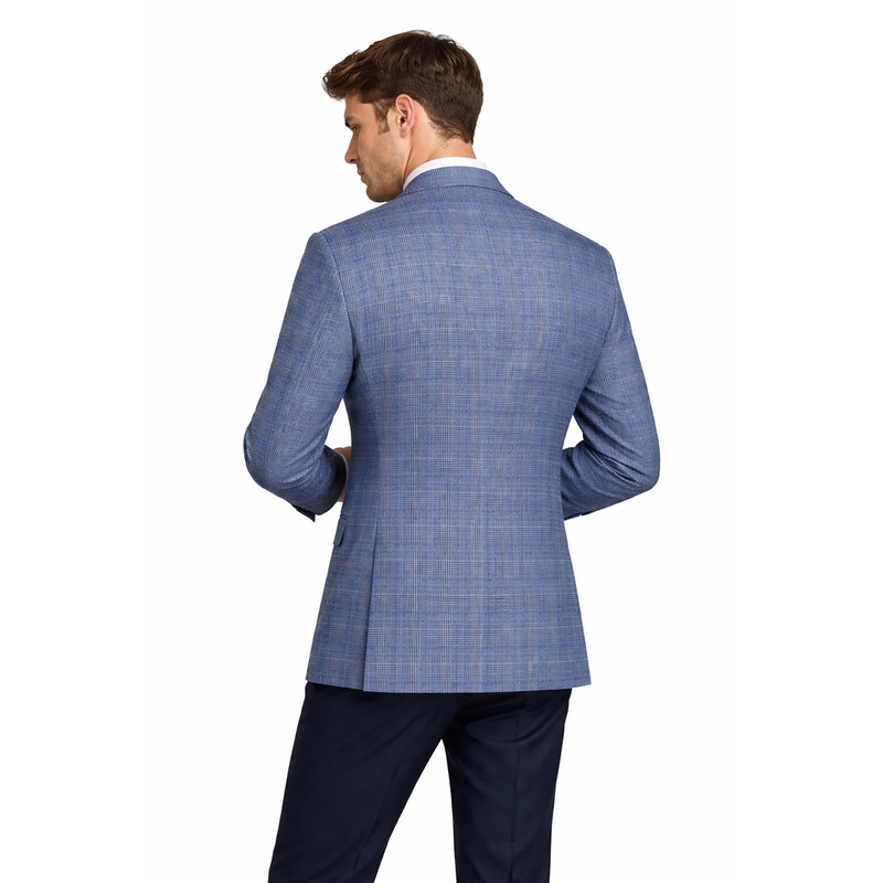 Men Regular-Fit Windowpane Blazer Jacket