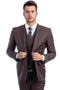 "Designer Men's Modern Fit Wool Suit - Two Button Vested in Cocoa Brown"