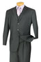 "Classic Fit Men's 3-Button Vested Suit in Charcoal Grey"