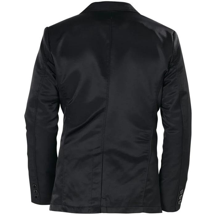 Black Denim Jacket - Western Cowboy Blazer Slim Fitted in Sheen Fabric