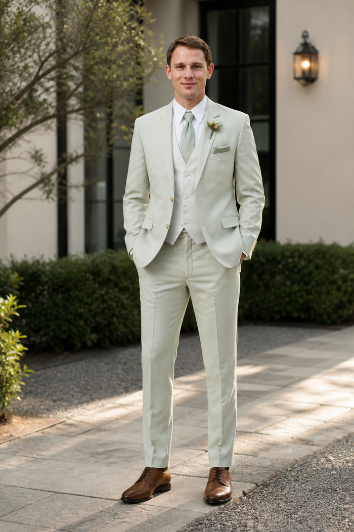 Sage Green Groomsmen Suit